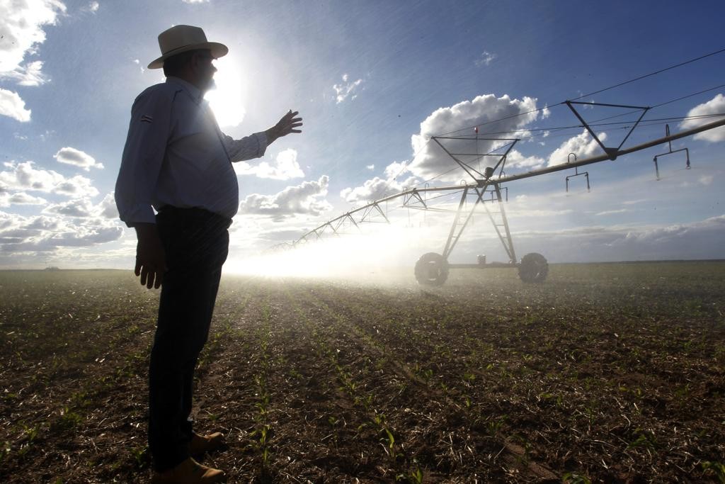 "Plantação de soja com irrigação em Luís Eduardo Magalhães, na Bahia.  Daniel Caron /    Gazeta do Povo" Leia mais em: https://www.gazetadopovo.com.br/eleicoes/2018/superministerio-da-agricultura-de-bolsonaro-assombra-ambientalistas-como-seria-411eyv1m5cma7l7g87n226dtd Copyright © 2018, Gazeta do Povo. Todos os direitos reservados.