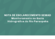 NOTA DE ESCLARECIMENTO SEMAD – Monitoramento na Bacia Hidrográfica do Rio Paraopeba