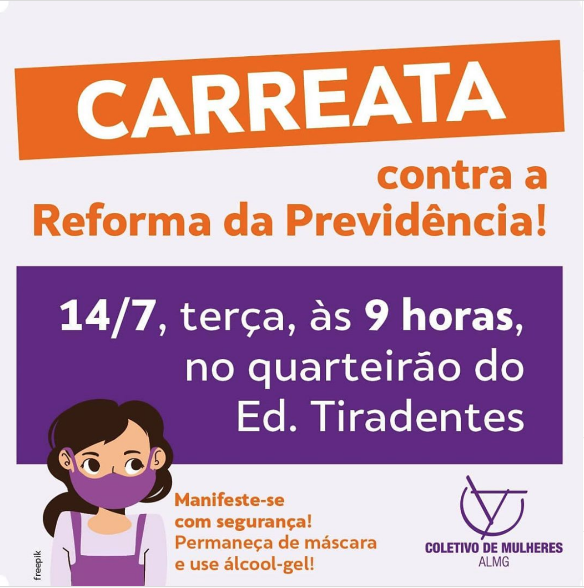 14 de julho: carreata contra a Reforma da Previdência!